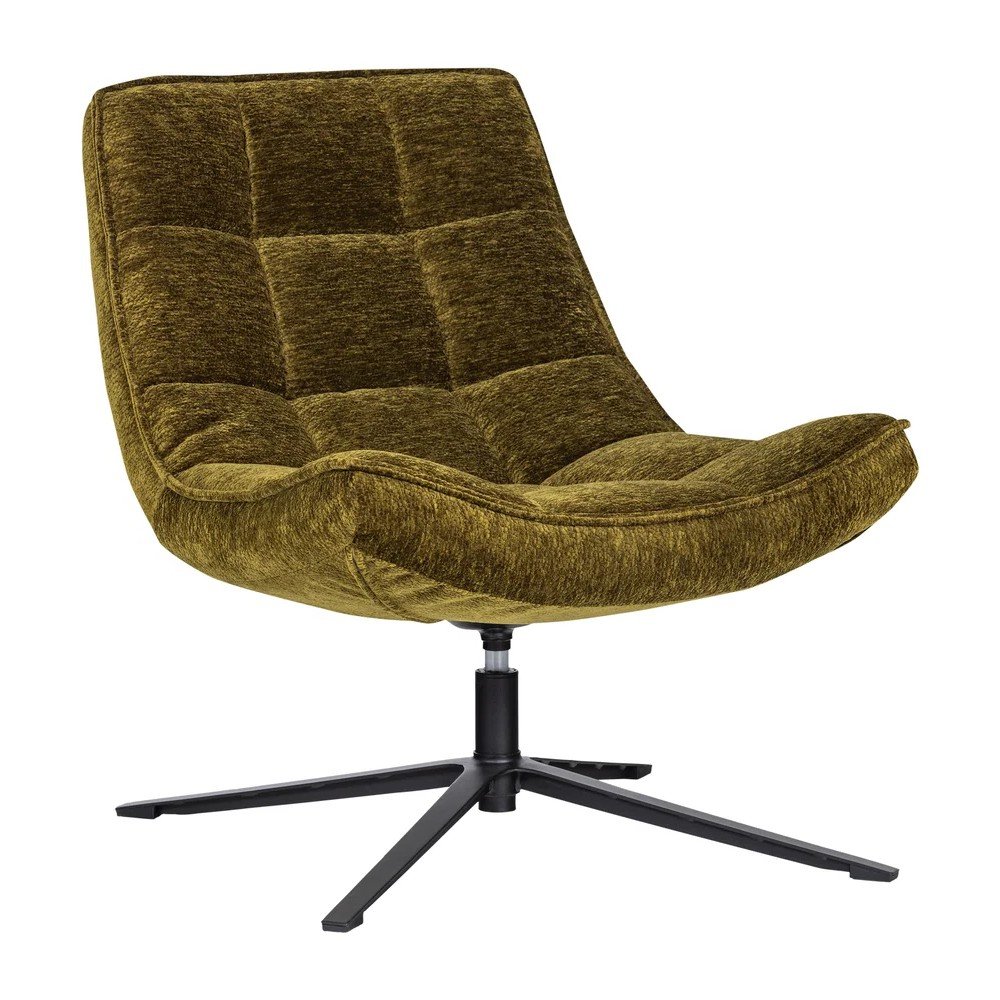 Zelené otočné ženilkové kreslo Maudi – WOOOD