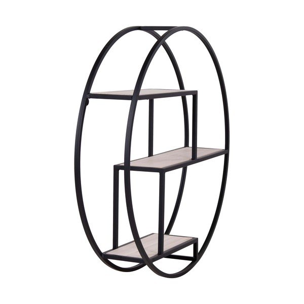 Čierna/v prírodnej farbe poschodová polica z masívu paulownie 62 cm Rotterdam – House Nordic-image-4