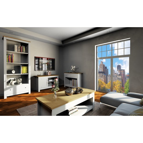 TV stolík v dekore duba v sivo-prírodnej farbe 95x58 cm Emerald – Støraa-image-1