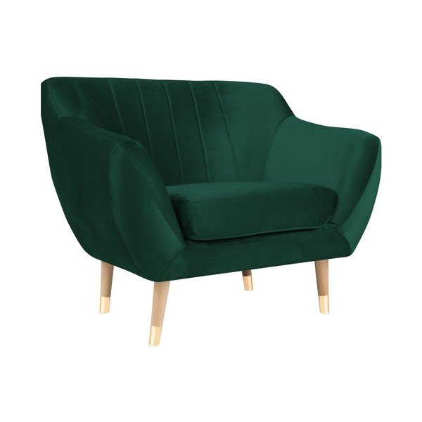 Tmavozelené zamatové kreslo Mazzini Sofas Benito-image-2