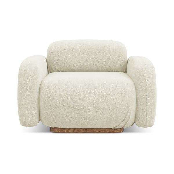 Krémovobiely modul pohovky z textílie buklé Ailani – Makamii-image-1