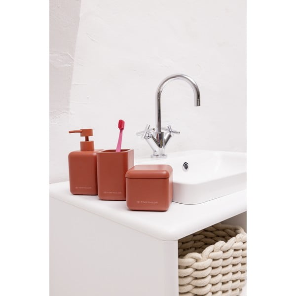 Oranžový kúpeľňový organizér na vatové tampóny z polyresínu Tom Tailor T-Rounded – Wenko-image-1