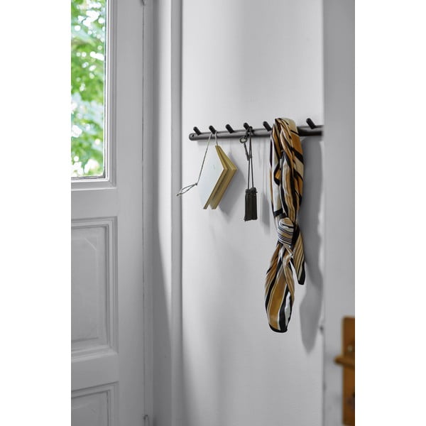 Čierny nástenný vešiak z dubového dreva Milford - Rowico-image-1