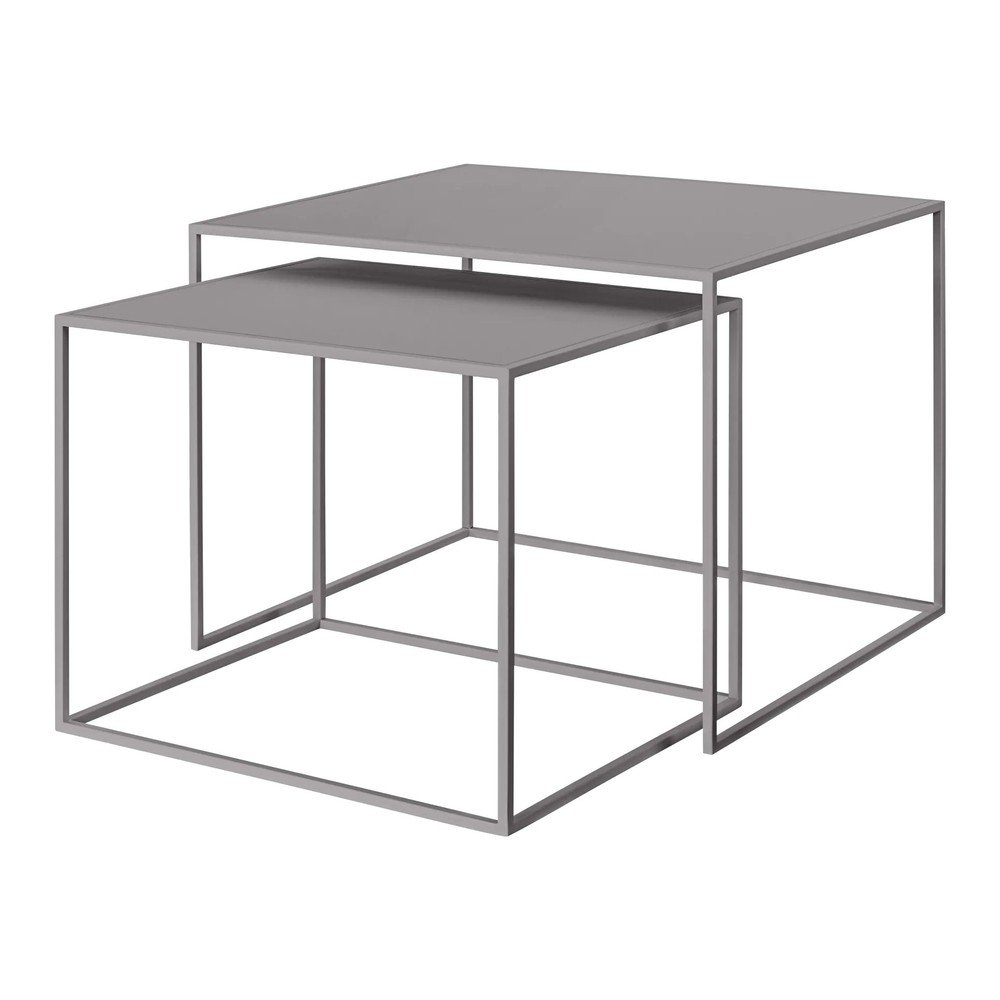 E-shop Sivé kovové konferenčné stolíky v súprave 2 ks 50x60 cm Fera – Blomus