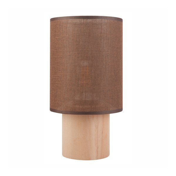 Hnedá stolná lampa s textilným tienidlom, výška 30 cm Ari - LAMKUR-image-3