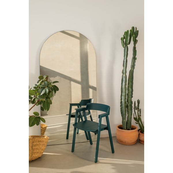 Jedálenská stolička s podrúčkami z dubového dreva v petrolejovej farbe Flip – Gazzda-image-3