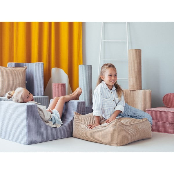 Modré menčestrové penové ihrisko 75x49x37 cm Rainbow Montessori – Wigiwama-image-3