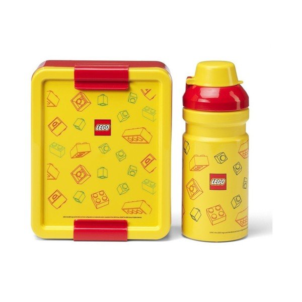 Žlté plastové detský desiatový box 2 ks Brick – LEGO®