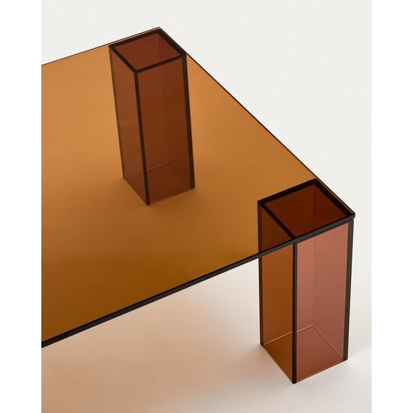 Hnedý sklenený konferenčný stolík 60x140 cm Adularia – Kave Home-image-4
