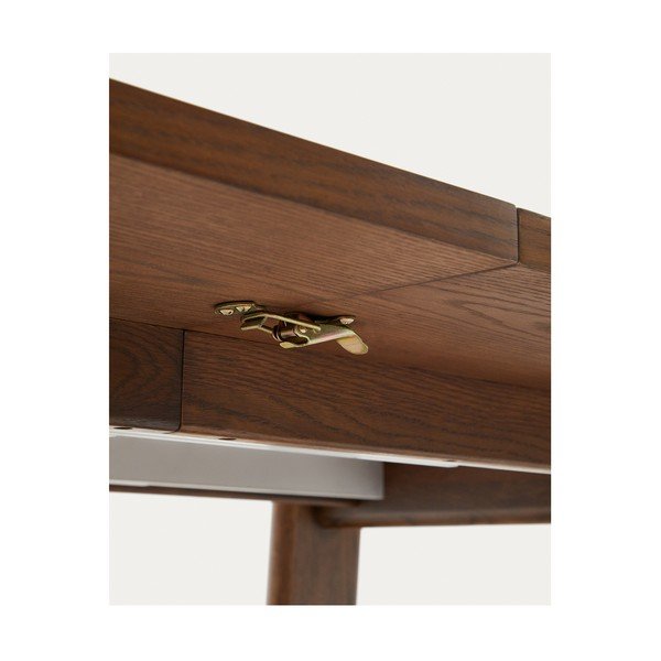 Rozkladací jedálenský stôl s prídavnou doskou s doskou v dekore orechového dreva 95x200 cm Arlen – Kave Home-image-3