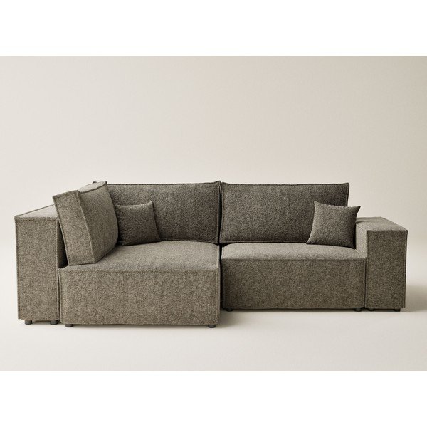 Hnedá ženilková rozkladacia/s úložným priestorom rohová pohovka (ľavý roh/do L) Tonga – Maison de Rêve-image-2