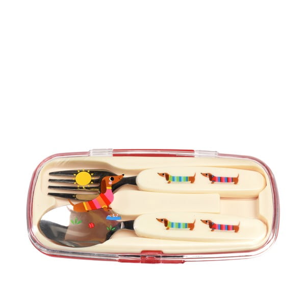 Antikoro detský príbor 2 ks Sausage Dog – Rex London-image-3