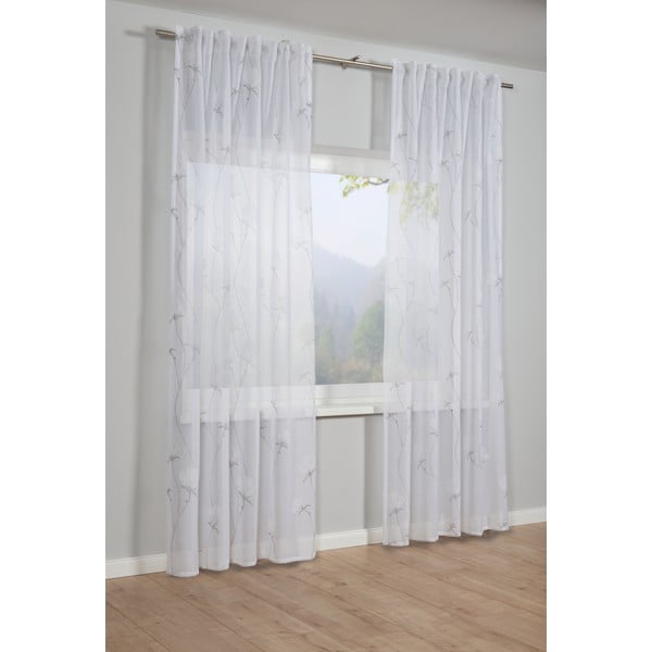 Bielo-sivá záclona 245x140 cm Voile - Gardinia-image-1