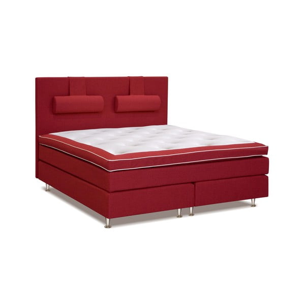 Červená posteľ s matracom Gemega Hilton, 140x200 cm