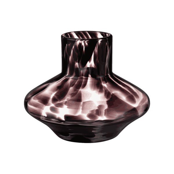 Hnedá sklenená ručne vyrobená váza (výška  28 cm) Glom – noo.ma