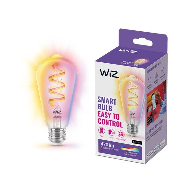 Filamentová smart žiarovka E27, 6 W – WiZ