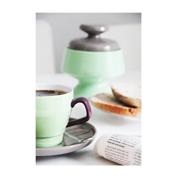 Šálka s tanierikom Sagaform Pop, zelená/hnedá-image-4