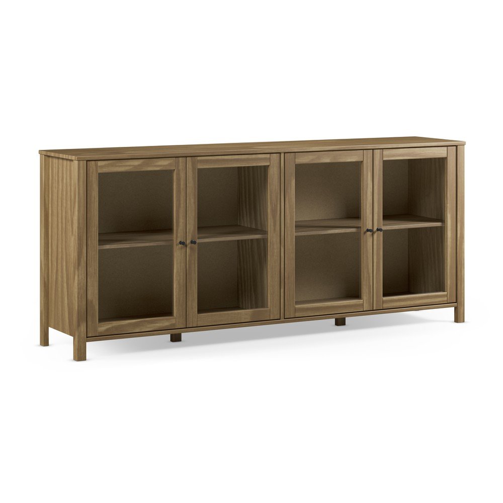 E-shop Vitrína z borovicového dreva v prírodnej farbe 186x80x40 cm Alessandra – Marckeric