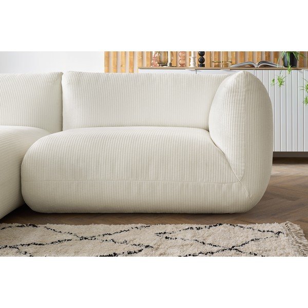 Biela menčestrová rohová pohovka (ľavý roh) Lecomte - Bobochic Paris-image-1