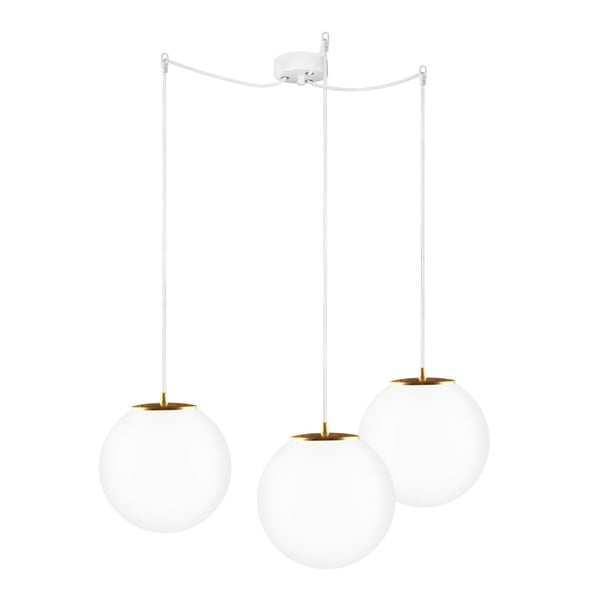 Trojité svetlo Tsuki M Elementary opal matte/gold/white/white