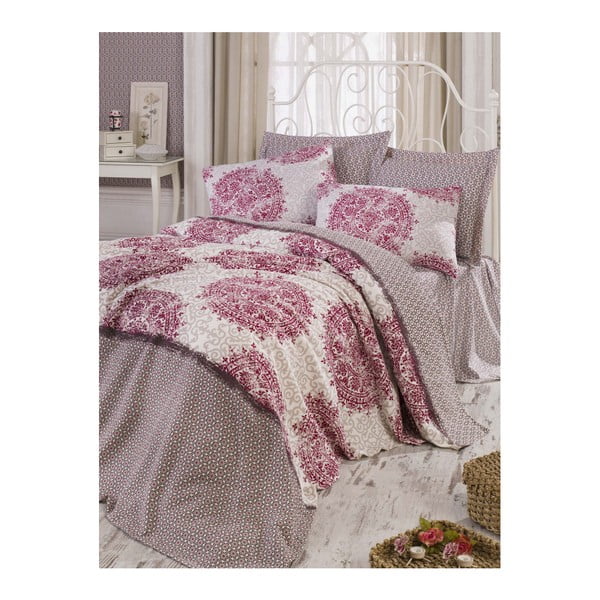 Bavlnený pléd cez posteľ Roma Fuchsia, 200 x 235 cm