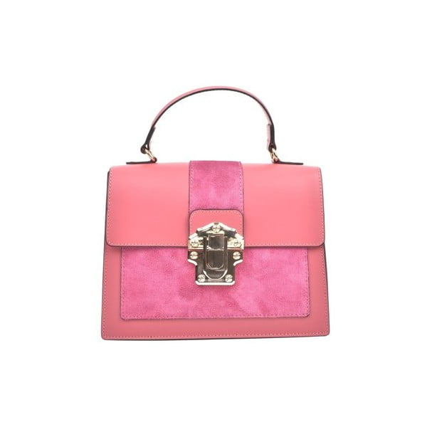 Ružová kožená kabelka Isabella Rhea Antique Rosso