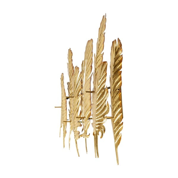 Kovový nástenný vešiak v zlatej farbe Kare Design Leaf, šírka 86 cm-image-1