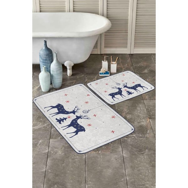 Krémovobiele kúpeľňové predložky v súprave 2 ks 60x100 cm – Mila Home-image-2