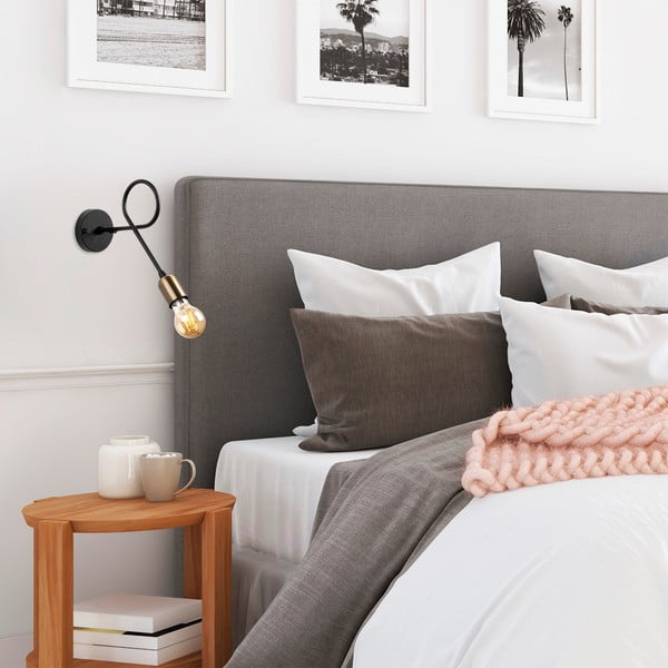 Čierne nástenné svietidlo Viraj – Opviq lights-image-1