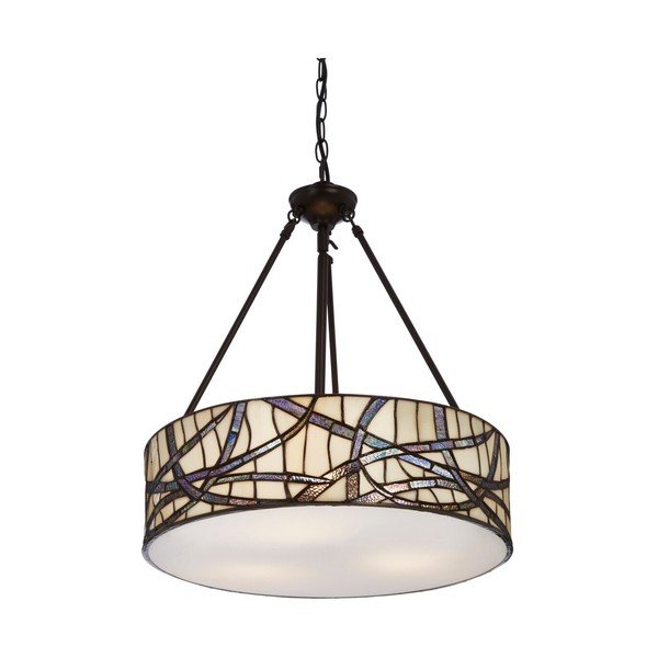 Kovové závesné svietidlo so skleneným tienidlom ø 46 cm Waldorf – Premier Housewares-image-2