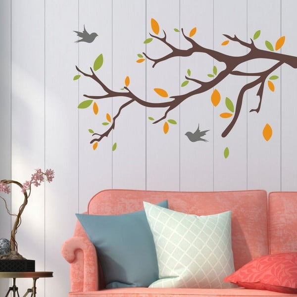Dekoratívna nálepka na stenu Tree & Birds