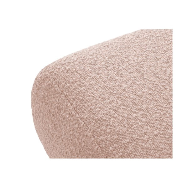 Ružový taburet z textílie bouclé Molino – Micadoni Home-image-2