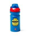 Modrá fľaša na vodu s červeným vekom LEGO® Iconic, 390 ml