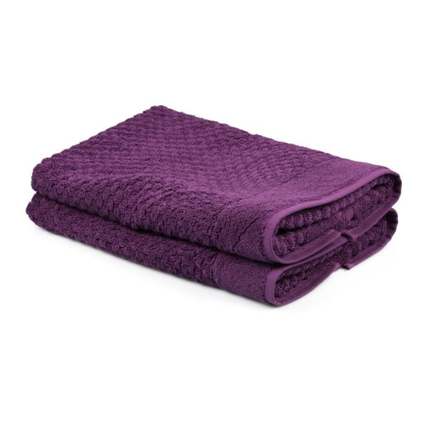 Sada 2 fialových uterákov zo 100% bavlny Mosley, 50 × 80 cm