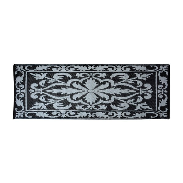 Sivo-čierny balkonový koberec Esschert Design