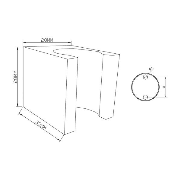 Mosadzný držiak na sprchovú hlavicu v lesklo striebornej farbe – Sapho-image-1