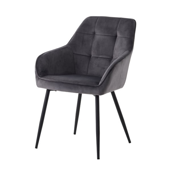 Sivé čalúnené jedálenské kreslá v súprave s podrúčkami 2 ks Nolan Square – Unique Furniture-image-3