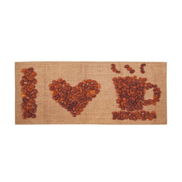Vysokoodolný kuchynský koberec Love Coffee, 60x300 cm-image-1