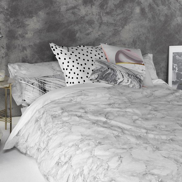 Sada 2 bavlnených obliečok na vankúš Blanc Essence Marble, 50 × 75 cm-image-2