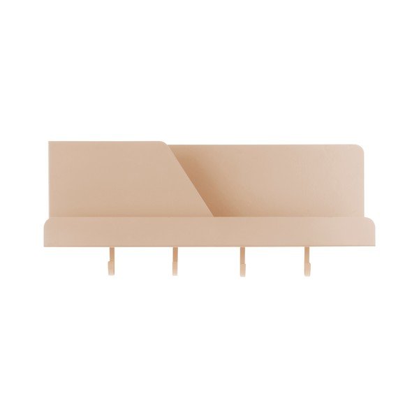Pieskovohnedý kovový nástenný organizér s háčikmi Leitmotiv Perky, dĺžka 46 cm-image-2