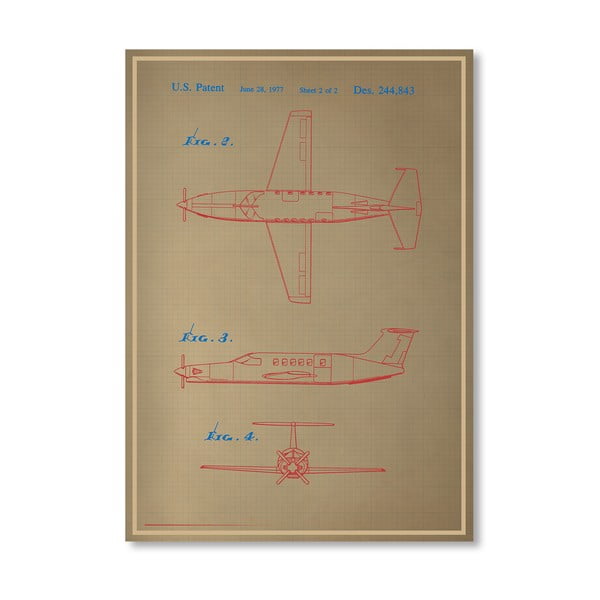 Plagát Airplane III, 30x42 cm