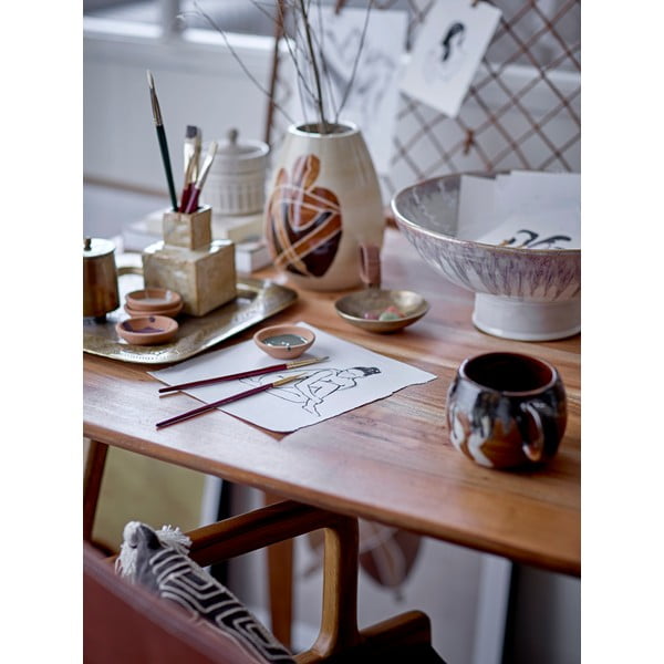 Béžová kameninová váza Bloomingville Biba, výška 11 cm-image-1