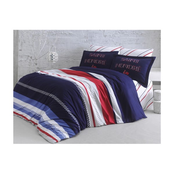 Obliečky na dvojlôžko z bavlny s plachtou Honroe, 200 × 220 cm-image-1