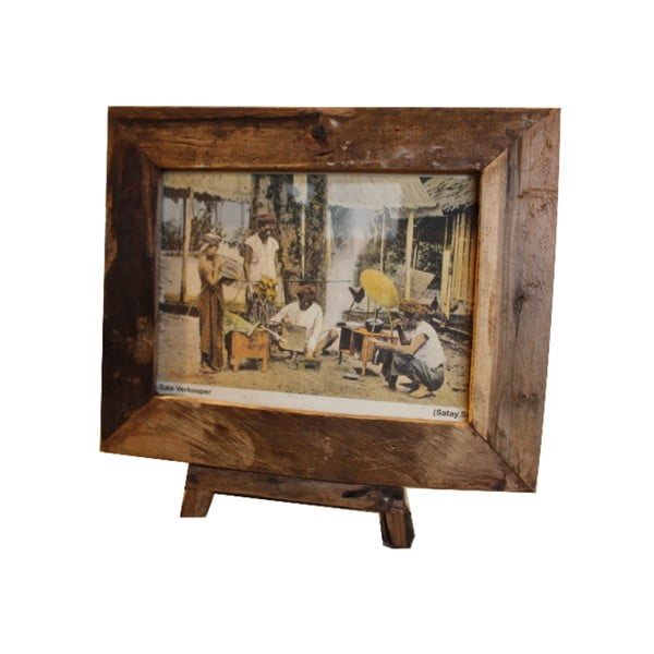Rámik na fotografie z teakového dreva HSM Collection Antique, 43 x 36 cm