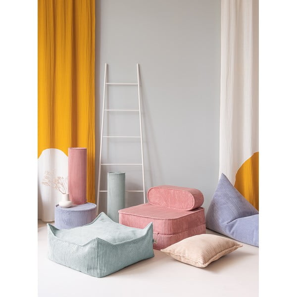 Menčestrový detský sedací vak v mentolovej farbe Square – Wigiwama-image-2