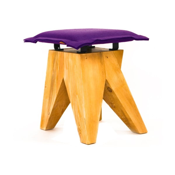 Drevená stolička Low, fialová