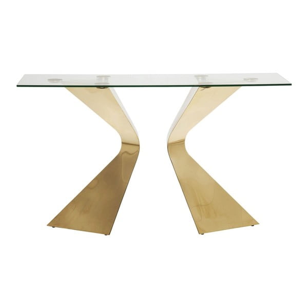 Konzolový stolík s nohami vo farbe zlata Kare Design Gloria