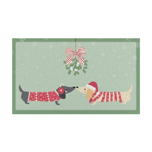 Rohožka s vianočným motívom z recyklovaného plastu 40x70 cm Christmas Sausage Dogs – Artsy Doormats