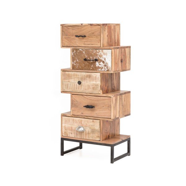 Komoda s 5 zásuvkami z akáciového dreva WOOX LIVING-image-1