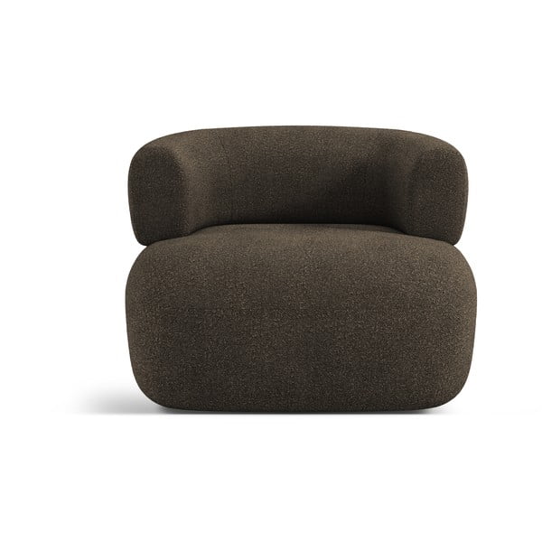 Hnedé kreslo z textílie bouclé Jenny – Micadoni Home-image-1